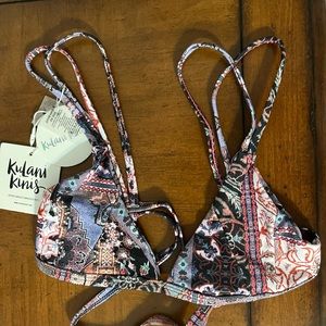 NWT Boho Multi colored Kulani’s Kinis top Size XS